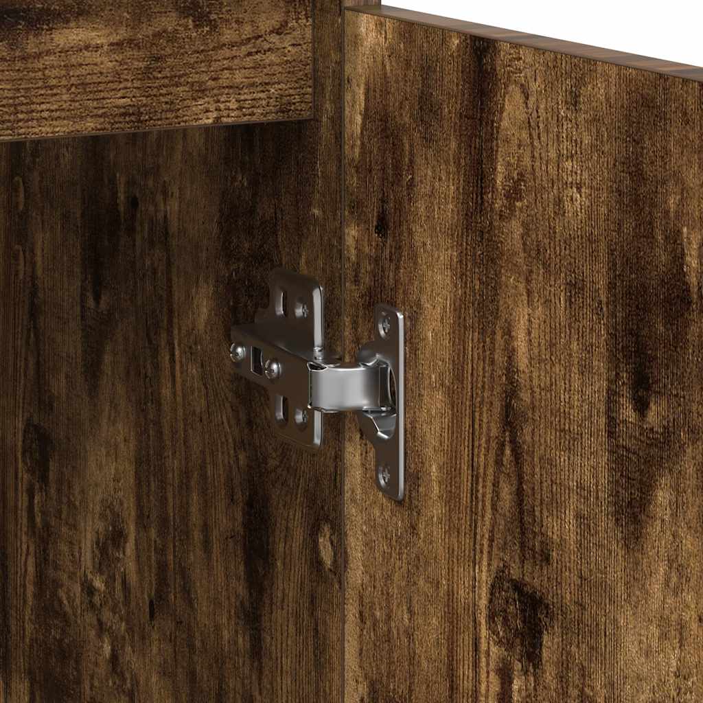 Buffet chêne fumé 57x34x76 cm bois d'ingénierie