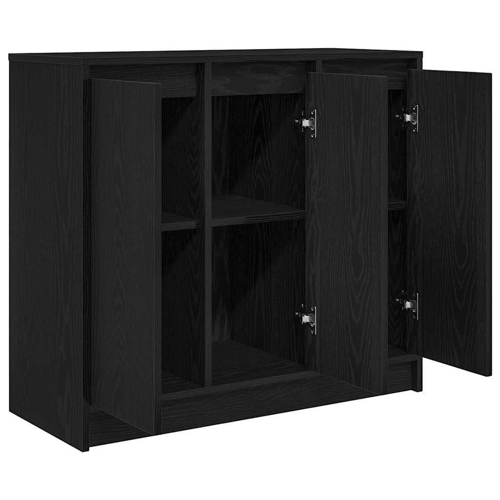 Buffet chêne noir 85x34x76 cm bois d'ingénierie - XIOS