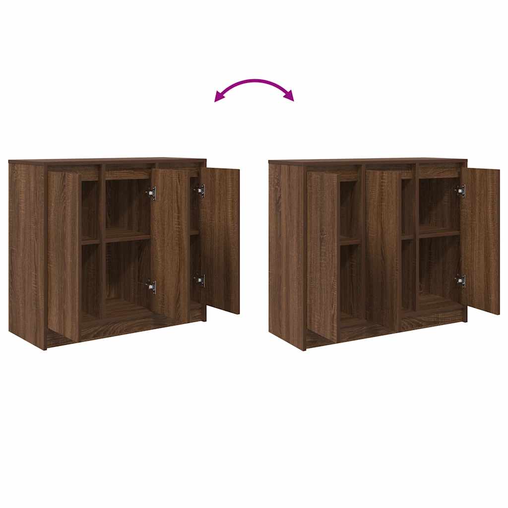 Buffet chêne marron 85x34x76 cm bois d'ingénierie - XIOS
