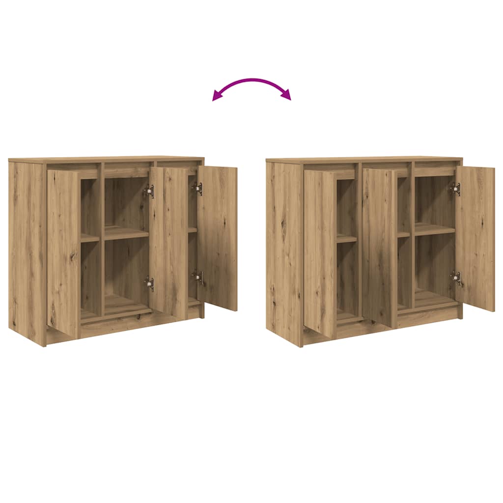 Buffet chêne artisanal 85x34x76 cm bois d'ingénierie - XIOS