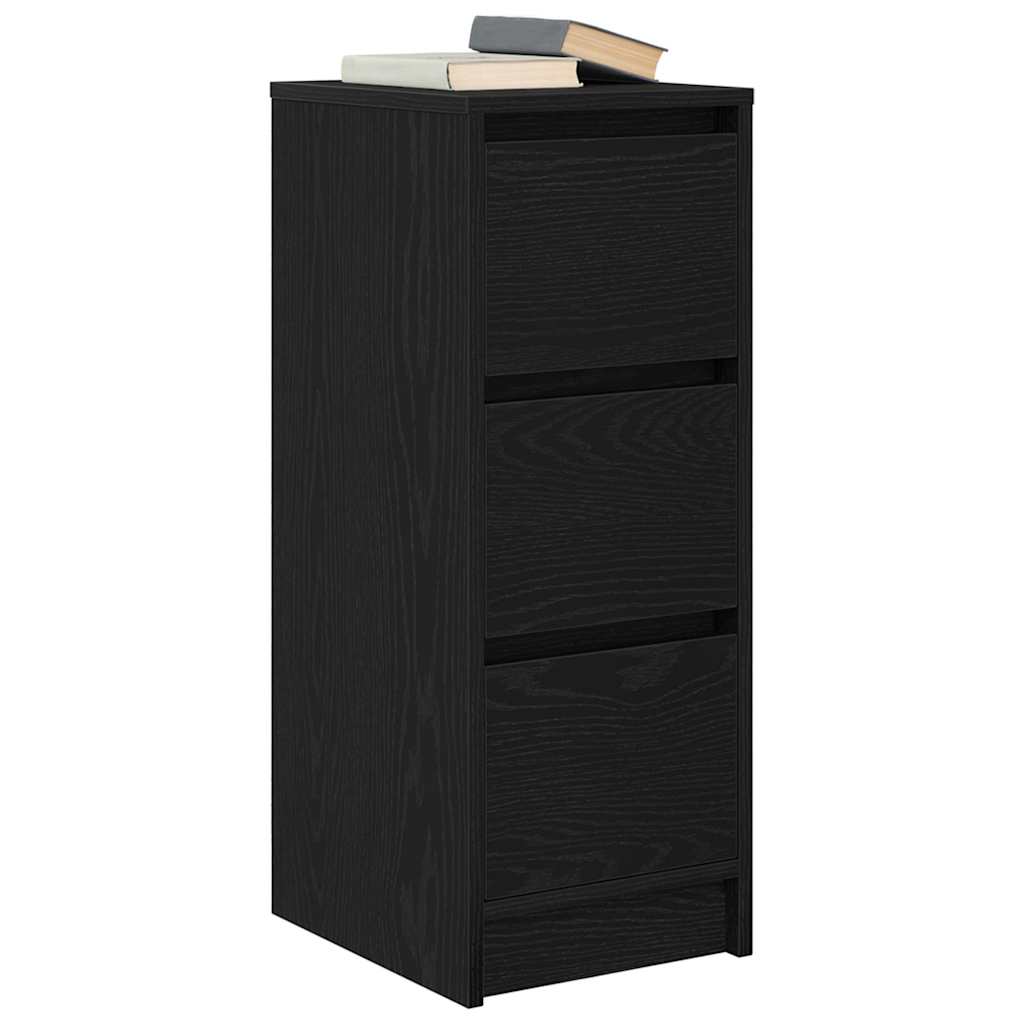 Buffet chêne noir 29,5x34x76 cm bois d'ingénierie - XIOS