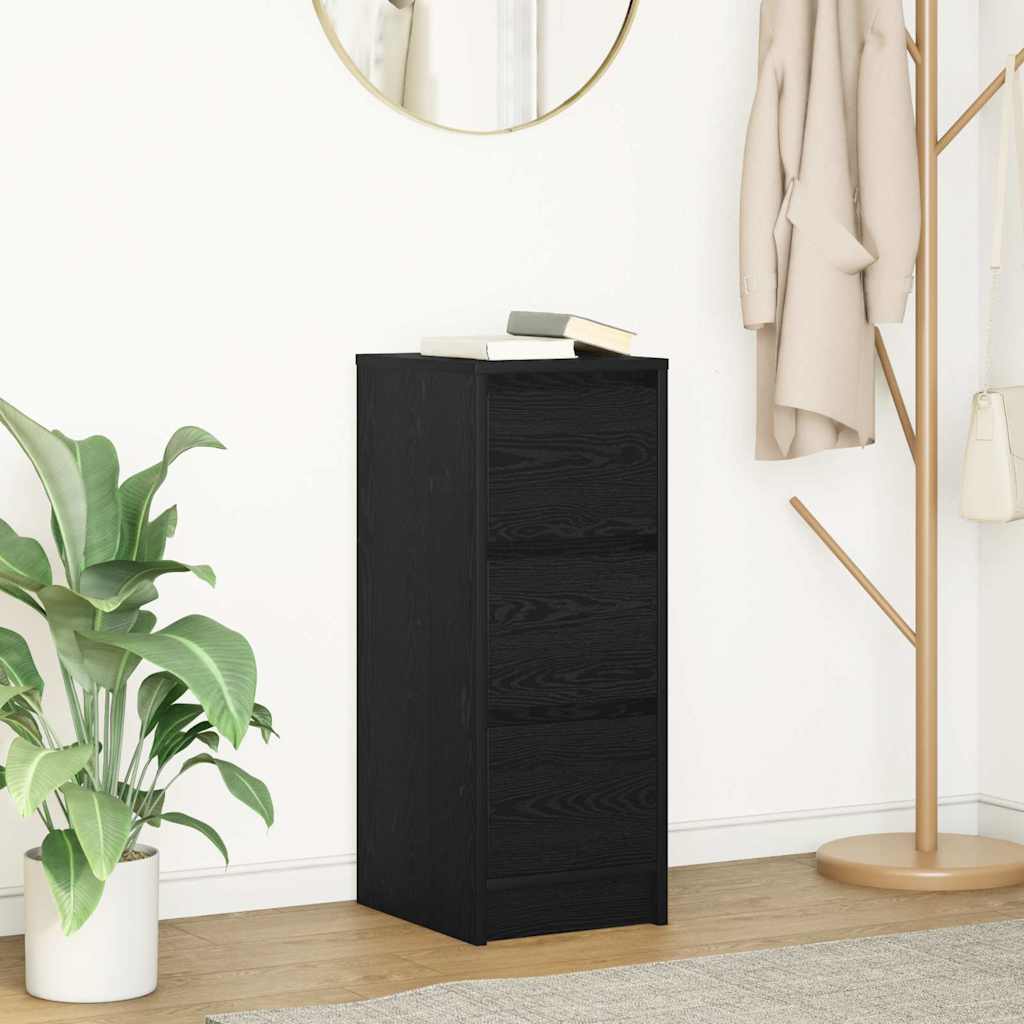 Buffet chêne noir 29,5x34x76 cm bois d'ingénierie - XIOS