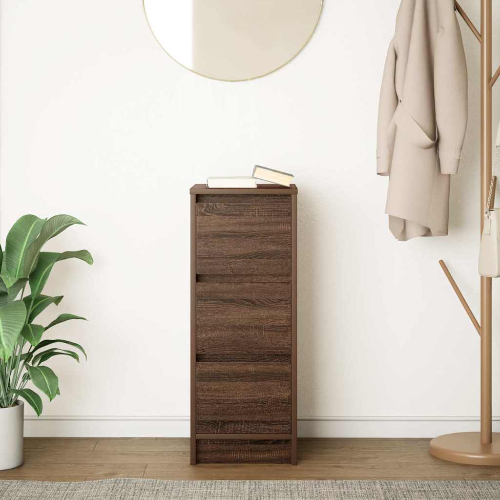 Buffet chêne marron 29,5x34x76 cm bois d'ingénierie - XIOS