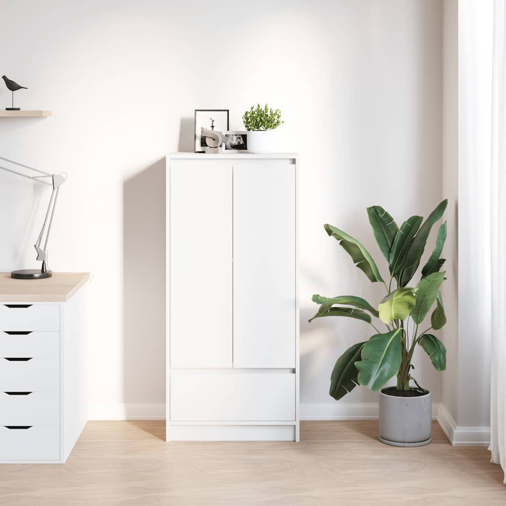 Armoire avec tiroir blanc 55,5x34x119,5 cm bois d'ingénierie - XIOS