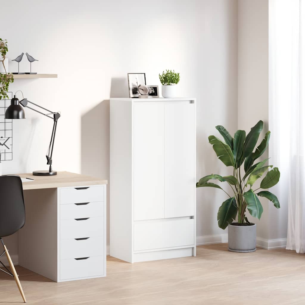 Armoire avec tiroir blanc 55,5x34x119,5 cm bois d'ingénierie - XIOS