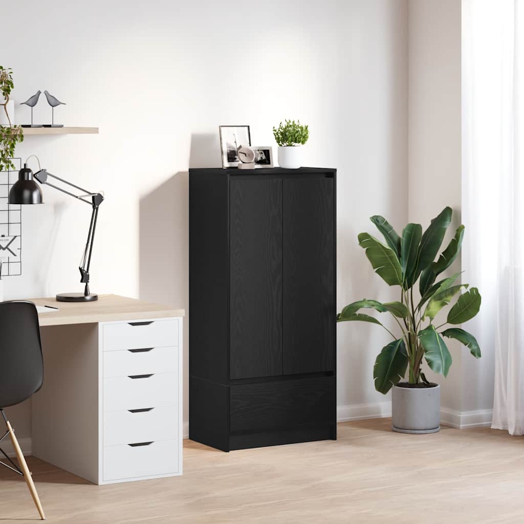 Armoire avec tiroir chêne noir 55,5x34x119,5 cm bois ingénierie - XIOS