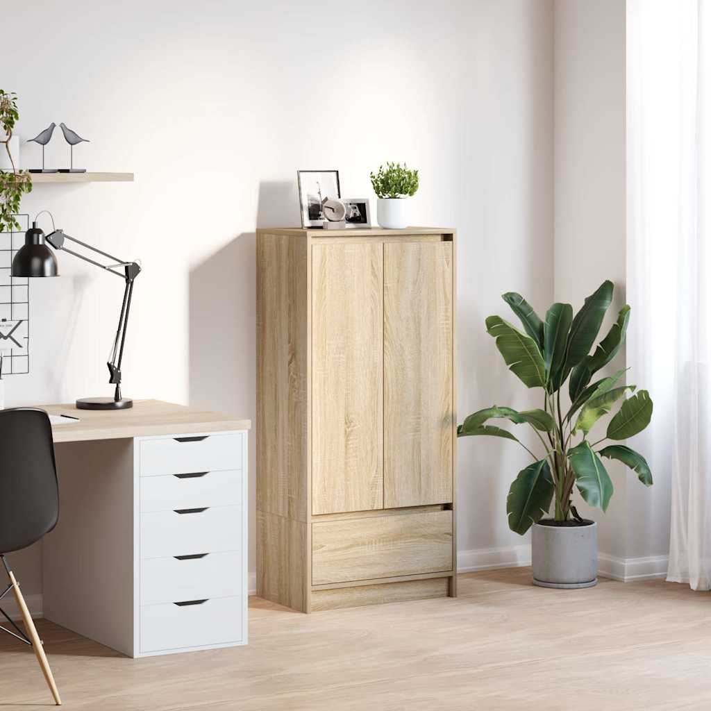 Armoire tiroir chêne sonoma 55,5x34x119,5 cm bois d'ingénierie - XIOS
