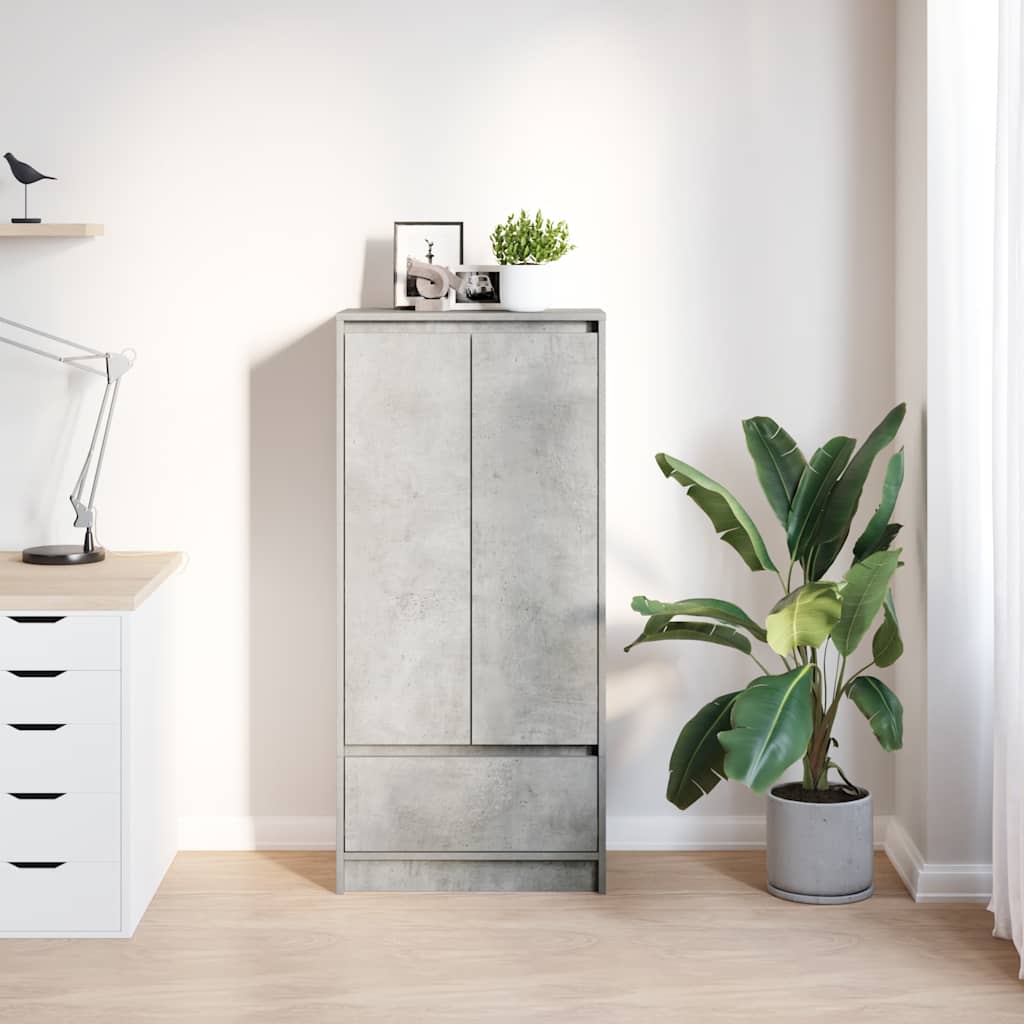 Armoire avec tiroir gris béton 55,5x34x119,5 cm bois ingénierie - XIOS