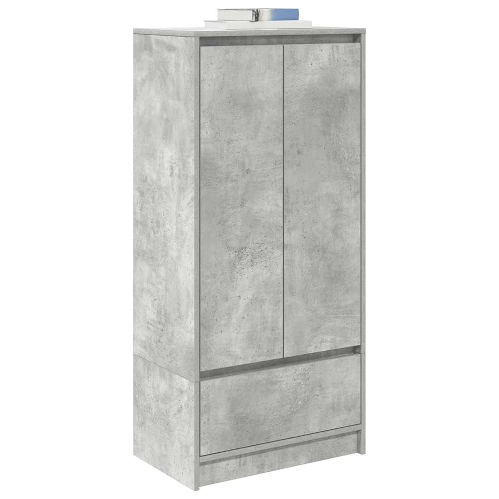 Armoire avec tiroir gris béton 55,5x34x119,5 cm bois ingénierie - XIOS