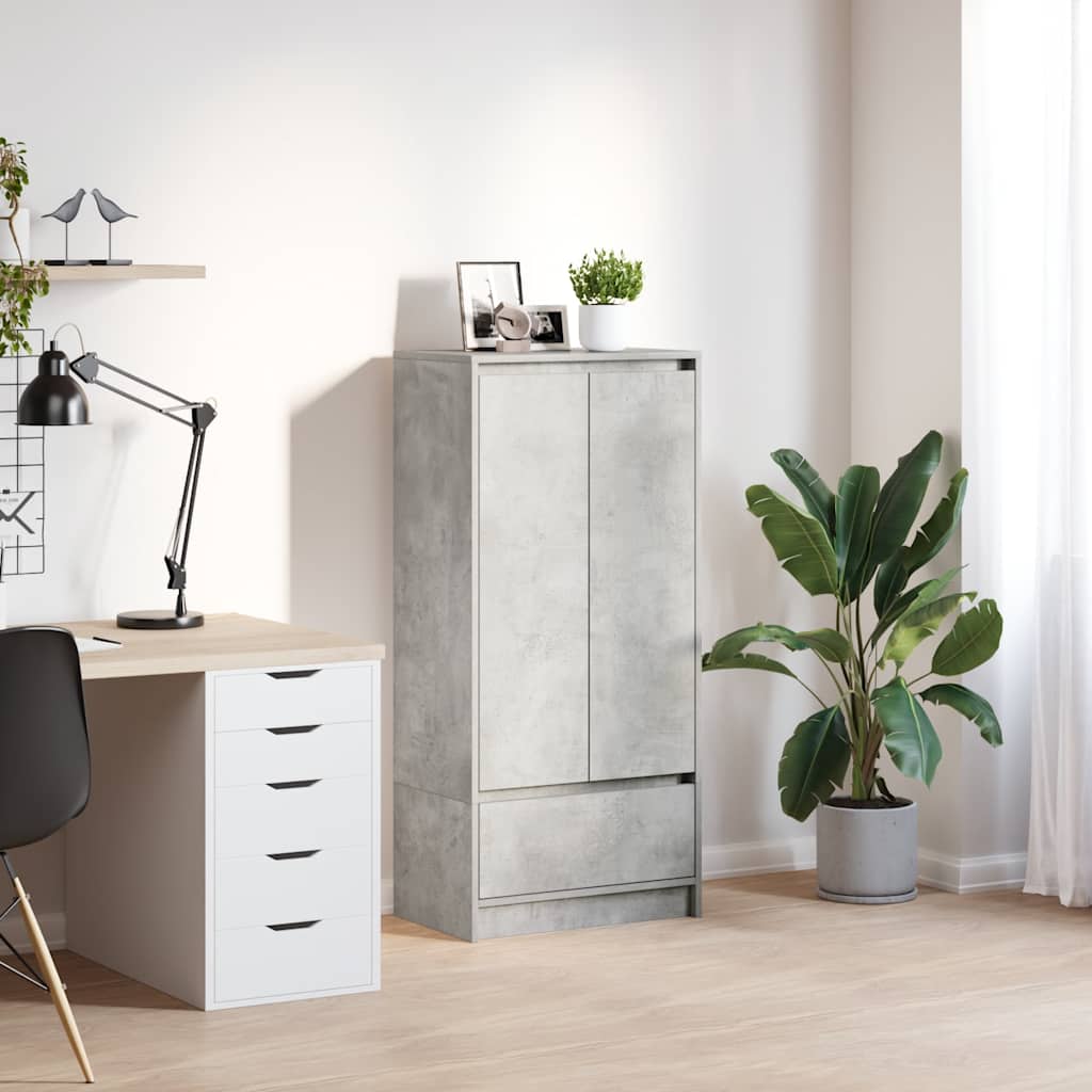 Armoire avec tiroir gris béton 55,5x34x119,5 cm bois ingénierie - XIOS