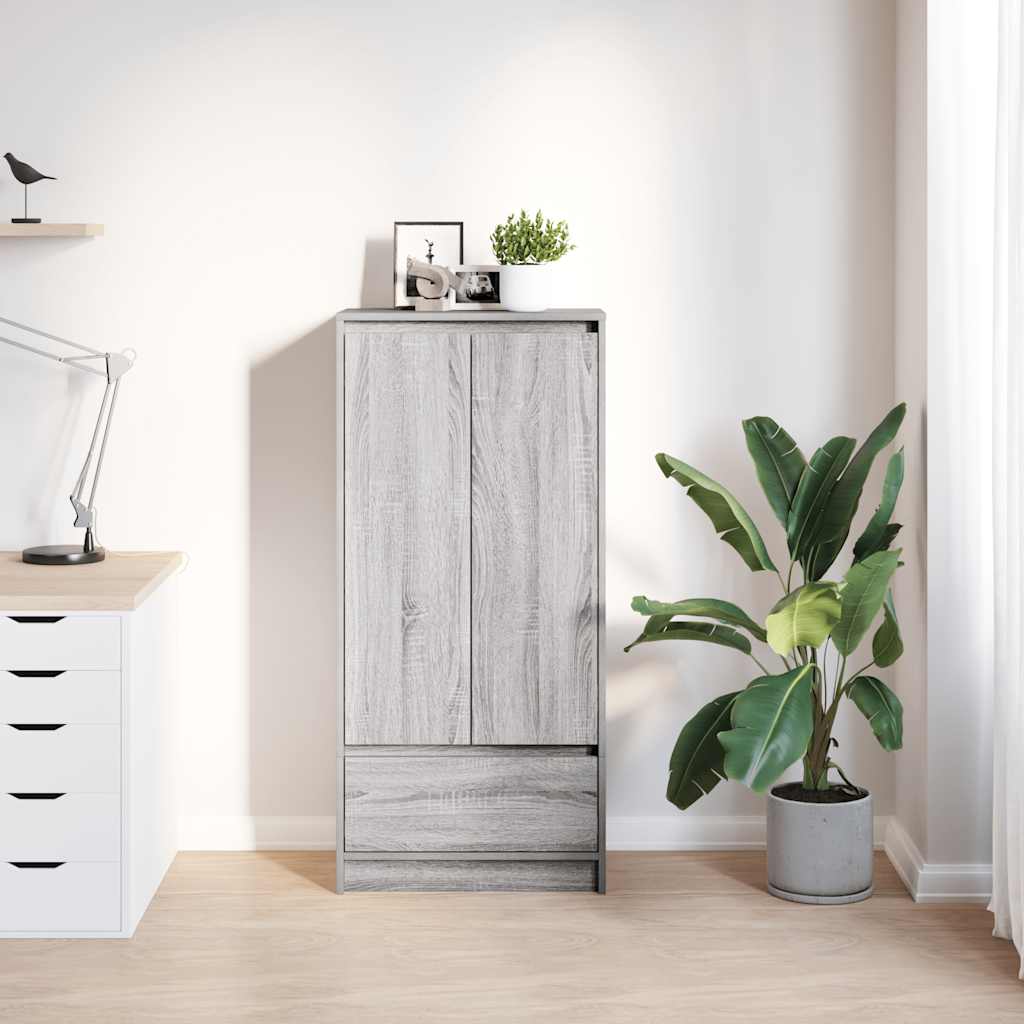 Armoire tiroir sonoma gris 55,5x34x119,5 cm bois d'ingénierie - XIOS