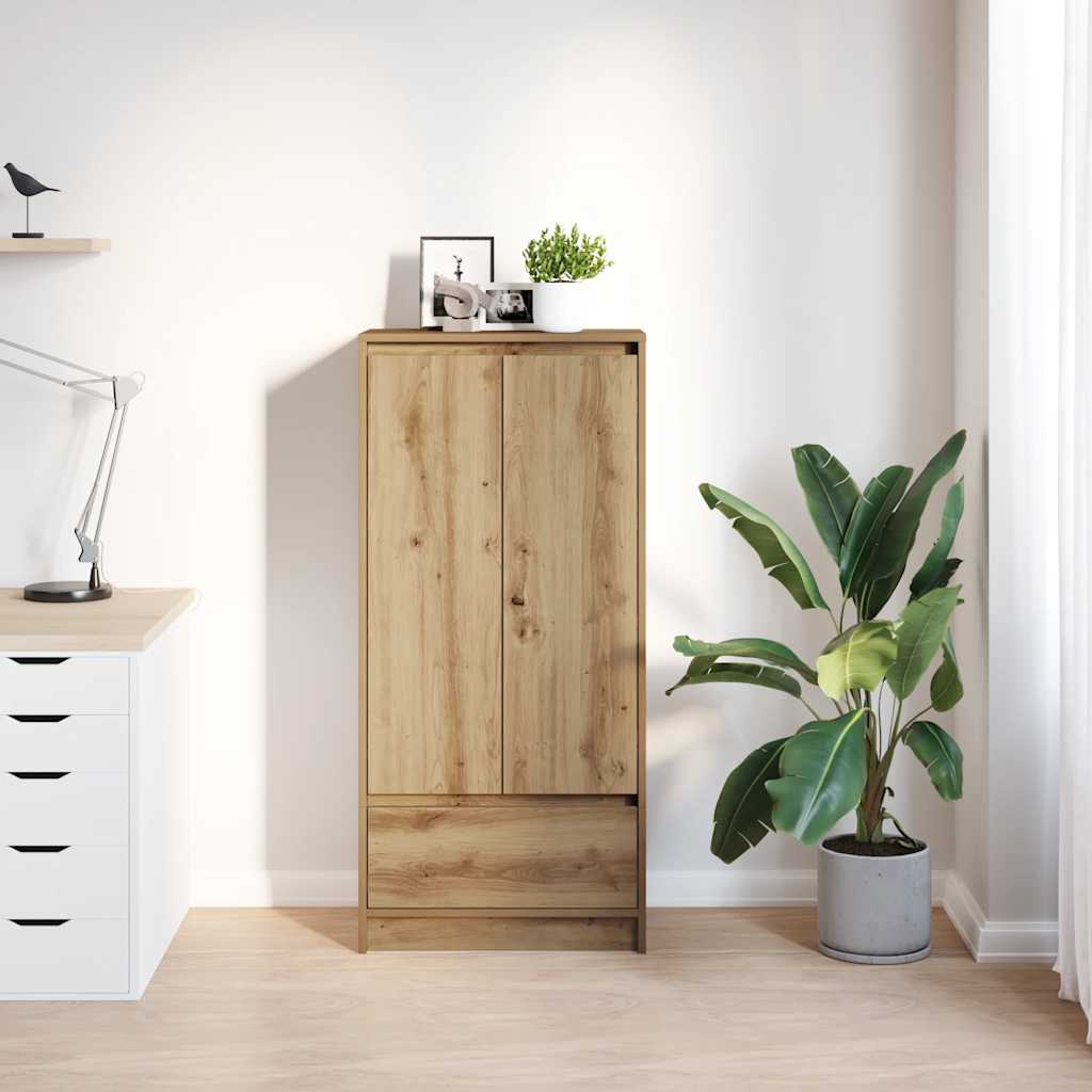 Armoire avec tiroir chêne artisanal 55,5x34x119,5 cm - XIOS