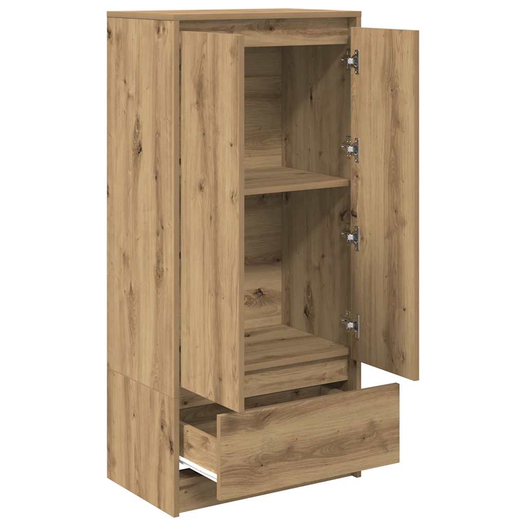 Armoire avec tiroir chêne artisanal 55,5x34x119,5 cm - XIOS