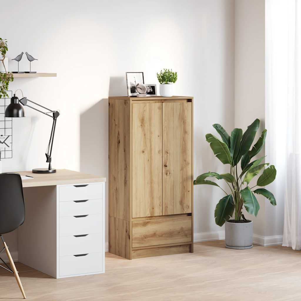 Armoire avec tiroir chêne artisanal 55,5x34x119,5 cm - XIOS