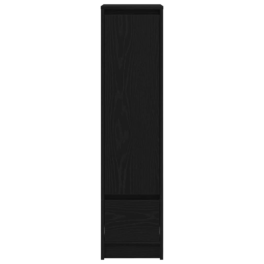 Buffet haut chêne noir 29,5x34x119,5 cm bois d'ingénierie - XIOS