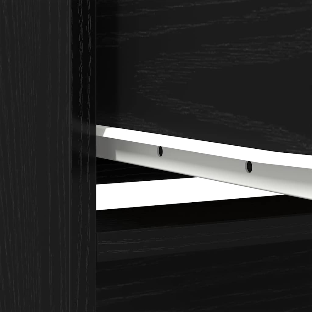 Buffet haut chêne noir 29,5x34x119,5 cm bois d'ingénierie - XIOS