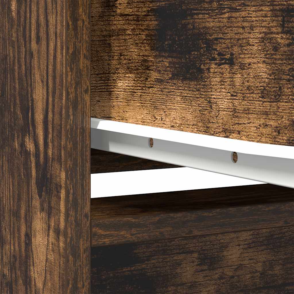 Buffet haut chêne fumé 29,5x34x119,5 cm bois d'ingénierie - XIOS