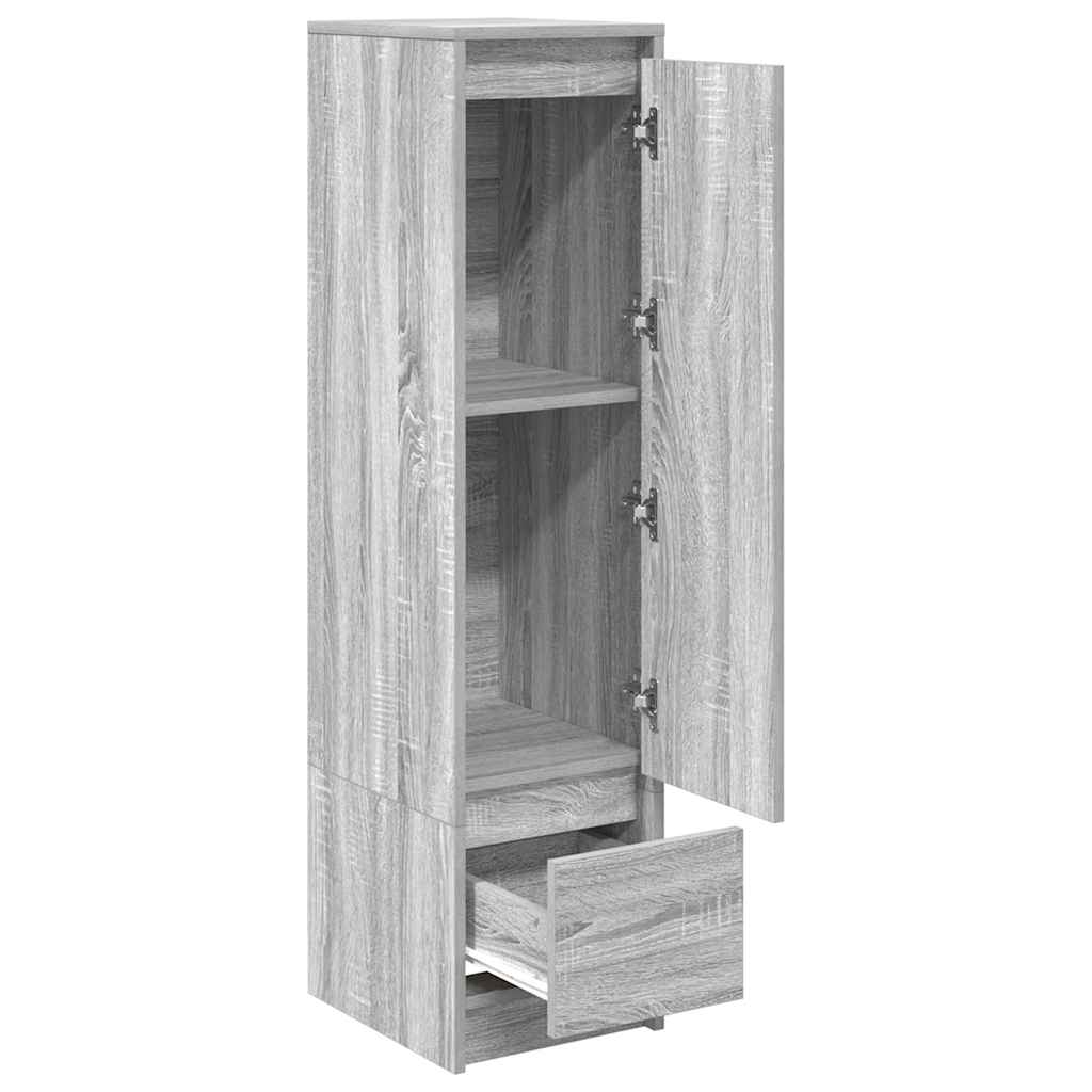 Buffet haut sonoma gris 29,5x34x119,5 cm bois d'ingénierie - XIOS