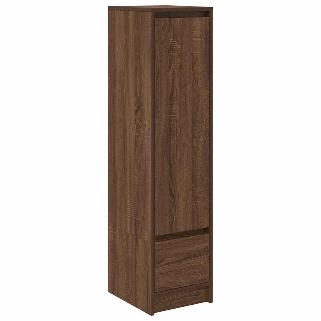 Buffet haut chêne marron 29,5x34x119,5 cm bois d'ingénierie - XIOS