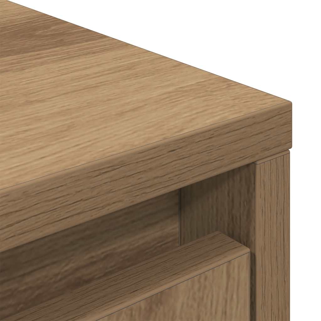 Buffet haut chêne artisanal 29,5x34x119,5 cm bois d'ingénierie - XIOS