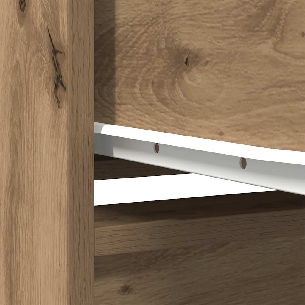 Buffet haut chêne artisanal 29,5x34x119,5 cm bois d'ingénierie - XIOS