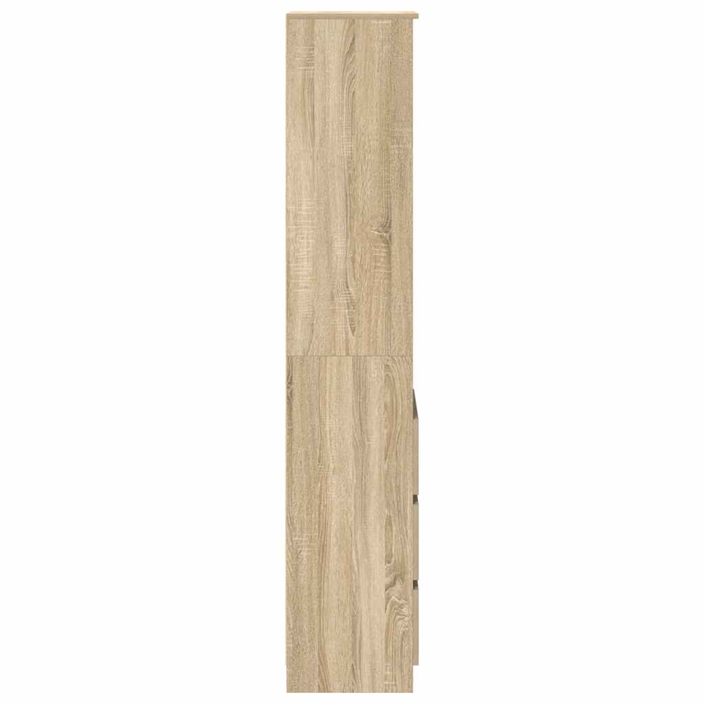 Buffet haut chêne sonoma 37,5x35x180 cm bois d'ingénierie - XIOS