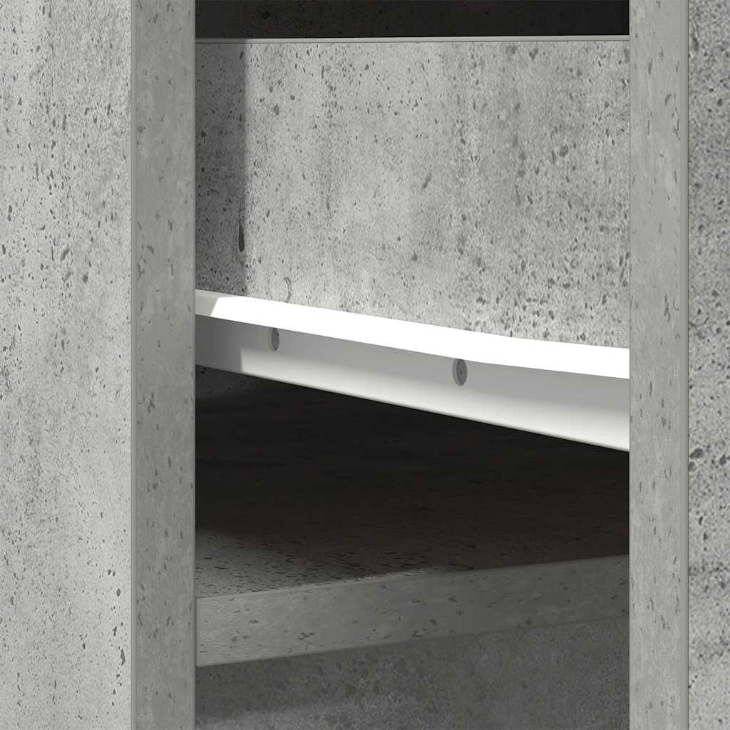 Buffet haut gris béton 37,5x35x180 cm bois d'ingénierie - XIOS