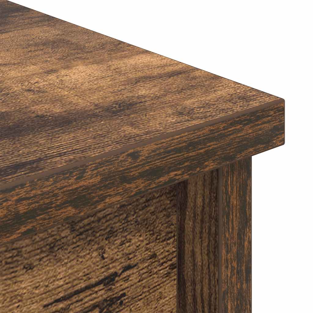 Buffet haut chêne fumé 37,5x35x180 cm bois d'ingénierie - XIOS