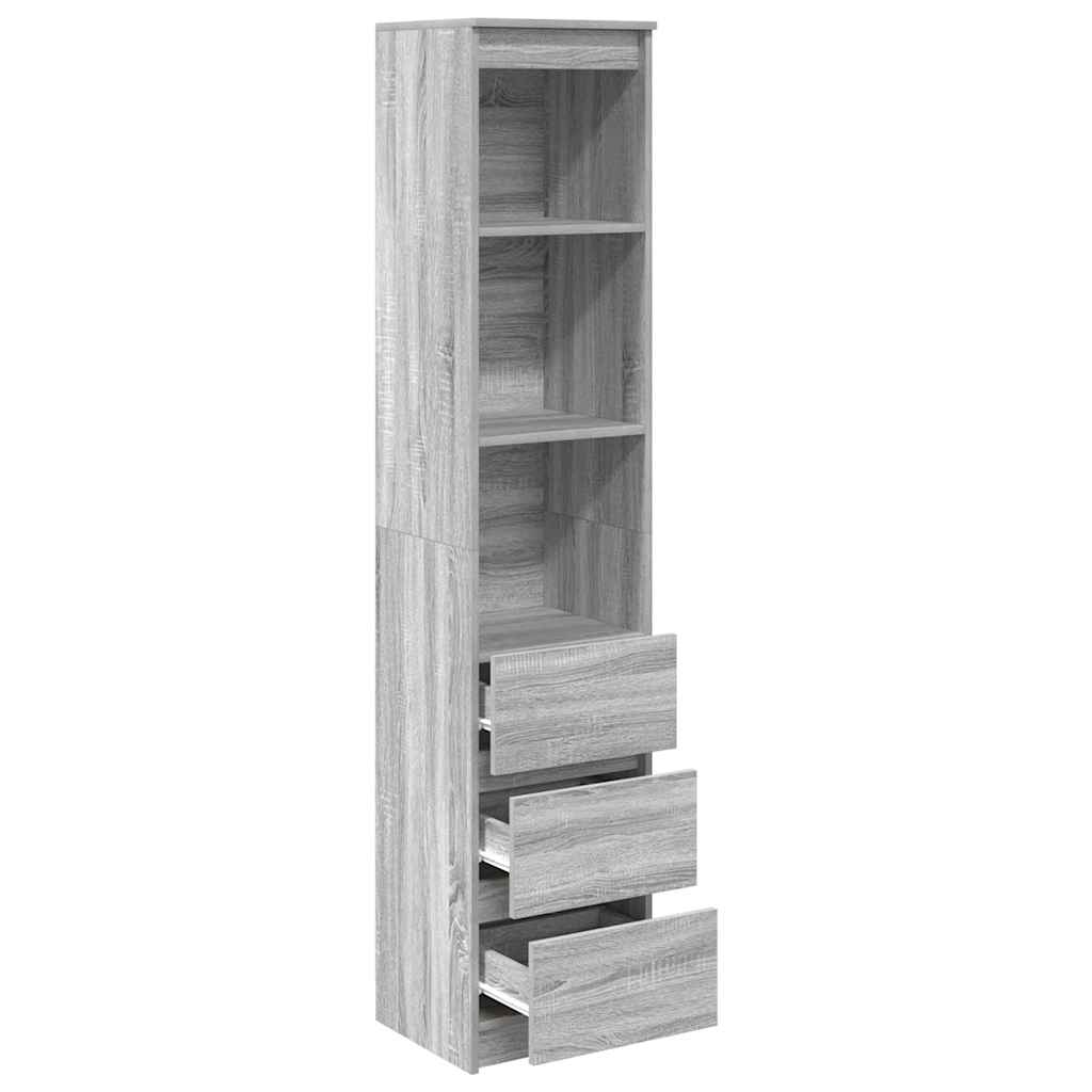 Buffet sonoma gris 37,5x35x180 cm bois d'ingénierie - XIOS