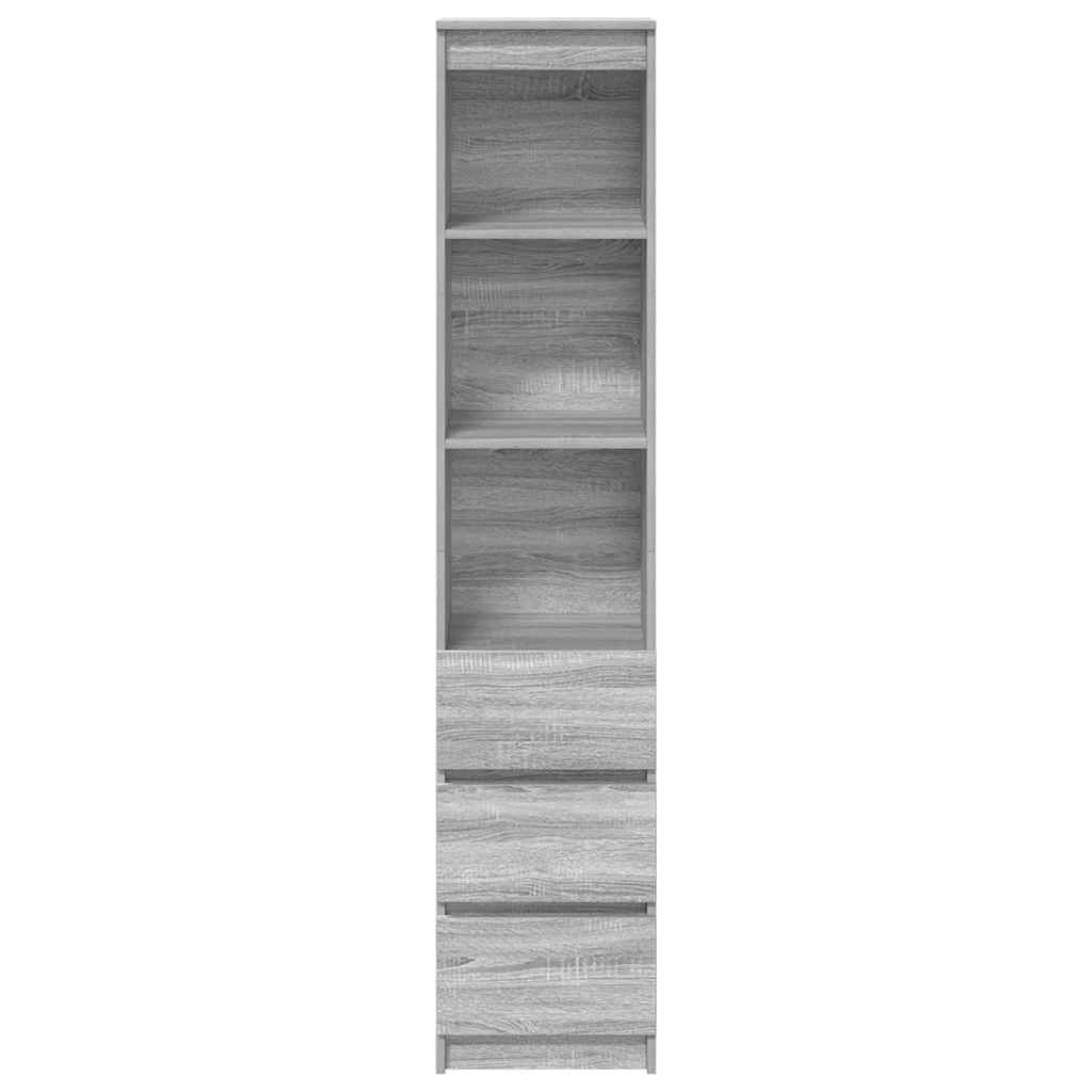 Buffet sonoma gris 37,5x35x180 cm bois d'ingénierie - XIOS