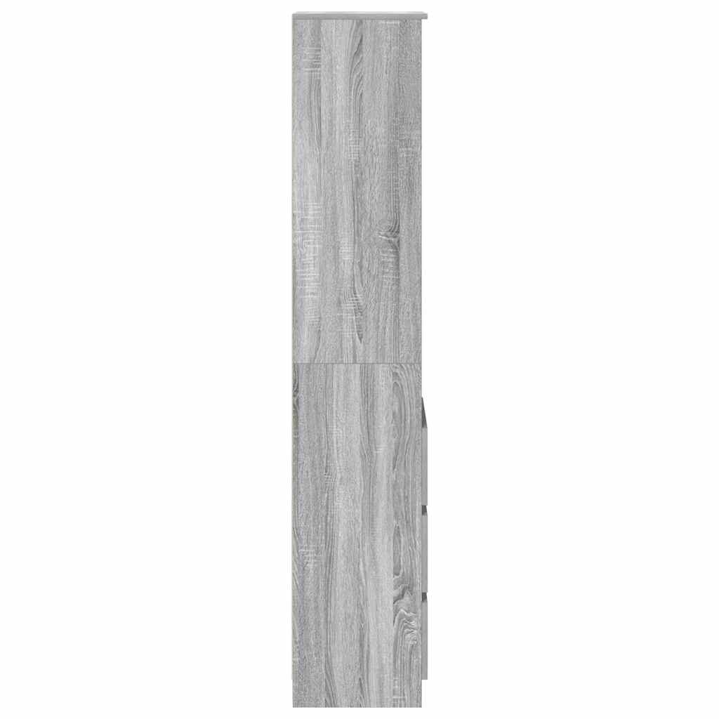 Buffet sonoma gris 37,5x35x180 cm bois d'ingénierie - XIOS