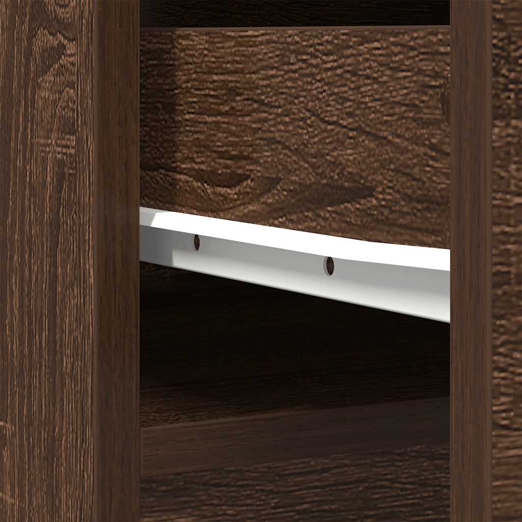 Buffet haut chêne marron 37,5x35x180 cm bois d'ingénierie - XIOS