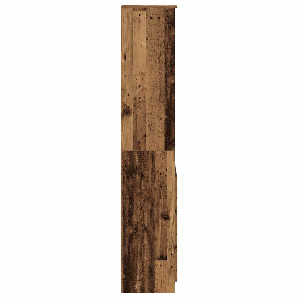 Buffet haut 37,5x35x180 cm vieux bois bois d'ingénierie - XIOS