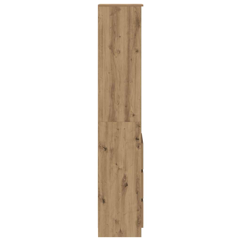 Buffet haut chêne artisanal 37,5x35x180 cm bois d'ingénierie - XIOS