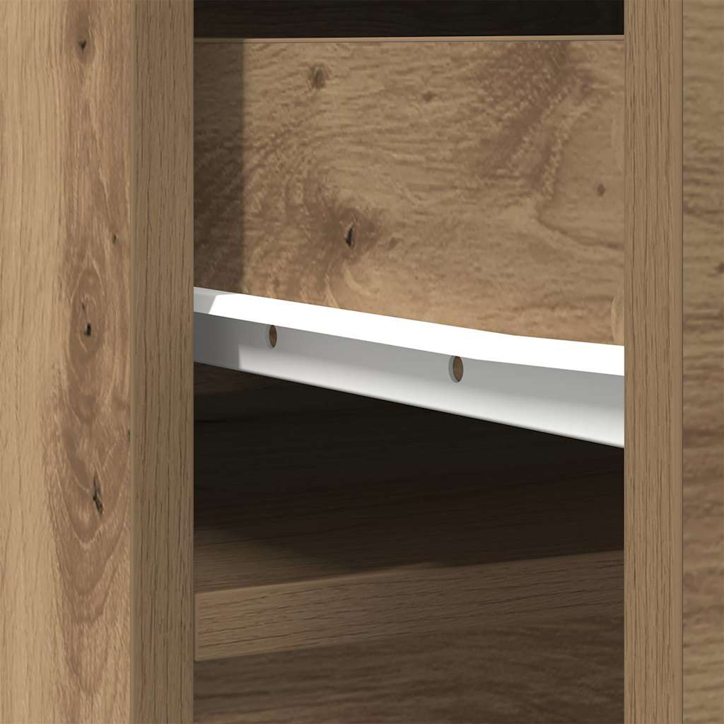 Buffet haut chêne artisanal 37,5x35x180 cm bois d'ingénierie - XIOS
