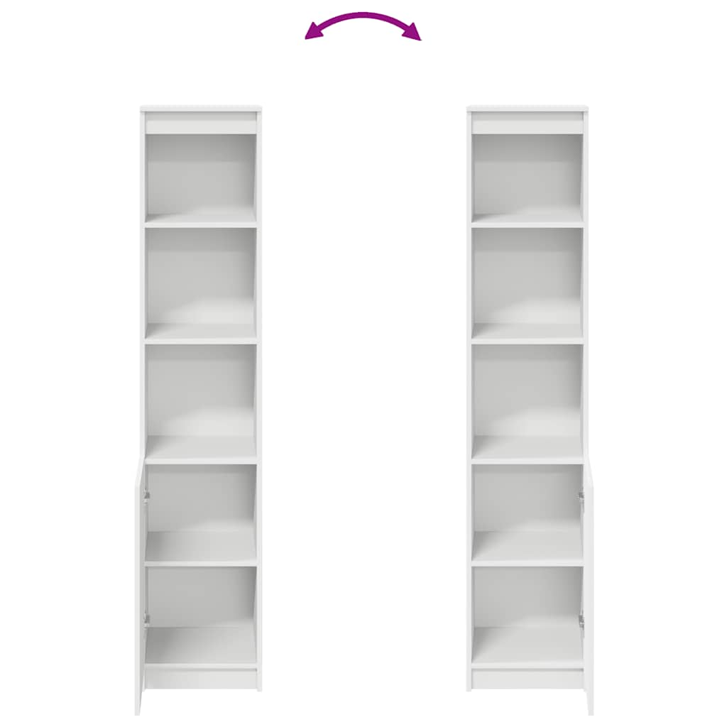 Buffet haut blanc 37,5x35x180 cm bois d'ingénierie - XIOS