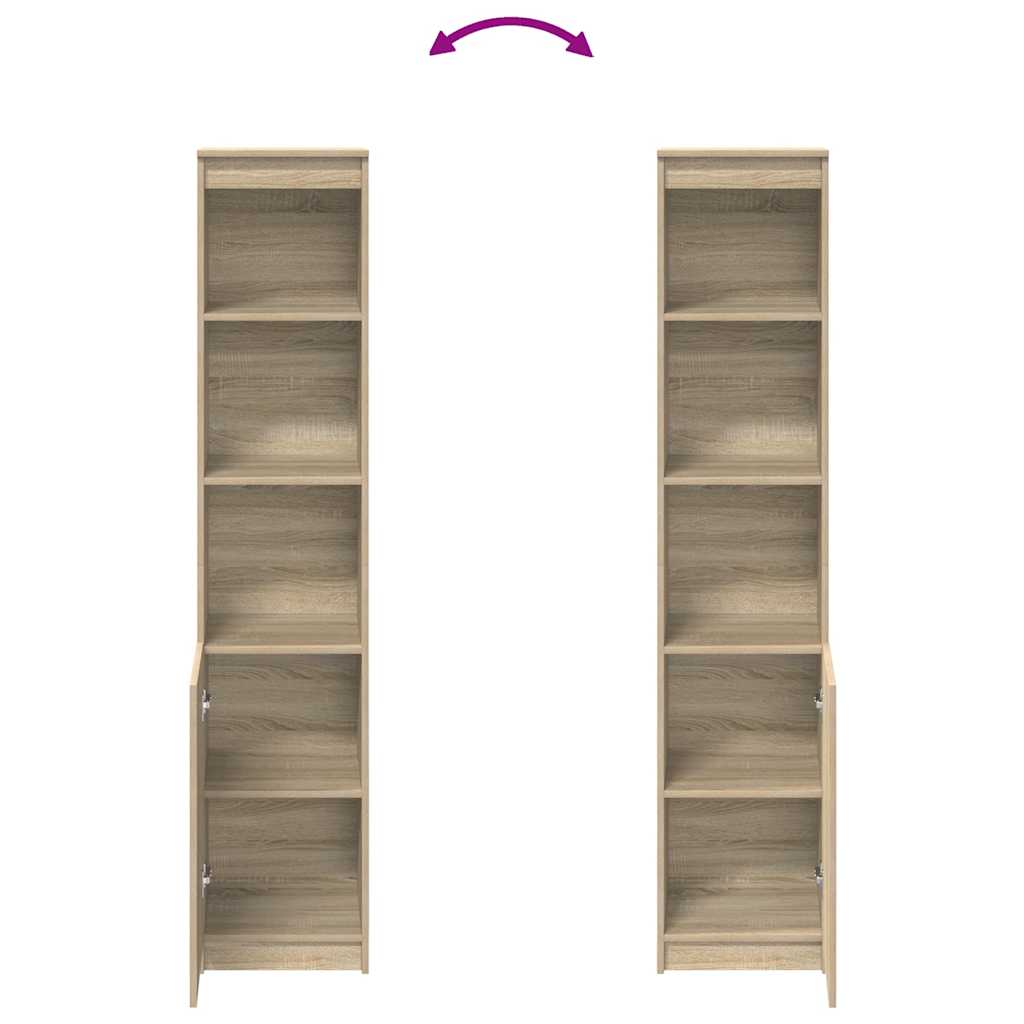 Buffet haut chêne sonoma 37,5x35x180 cm bois d'ingénierie - XIOS