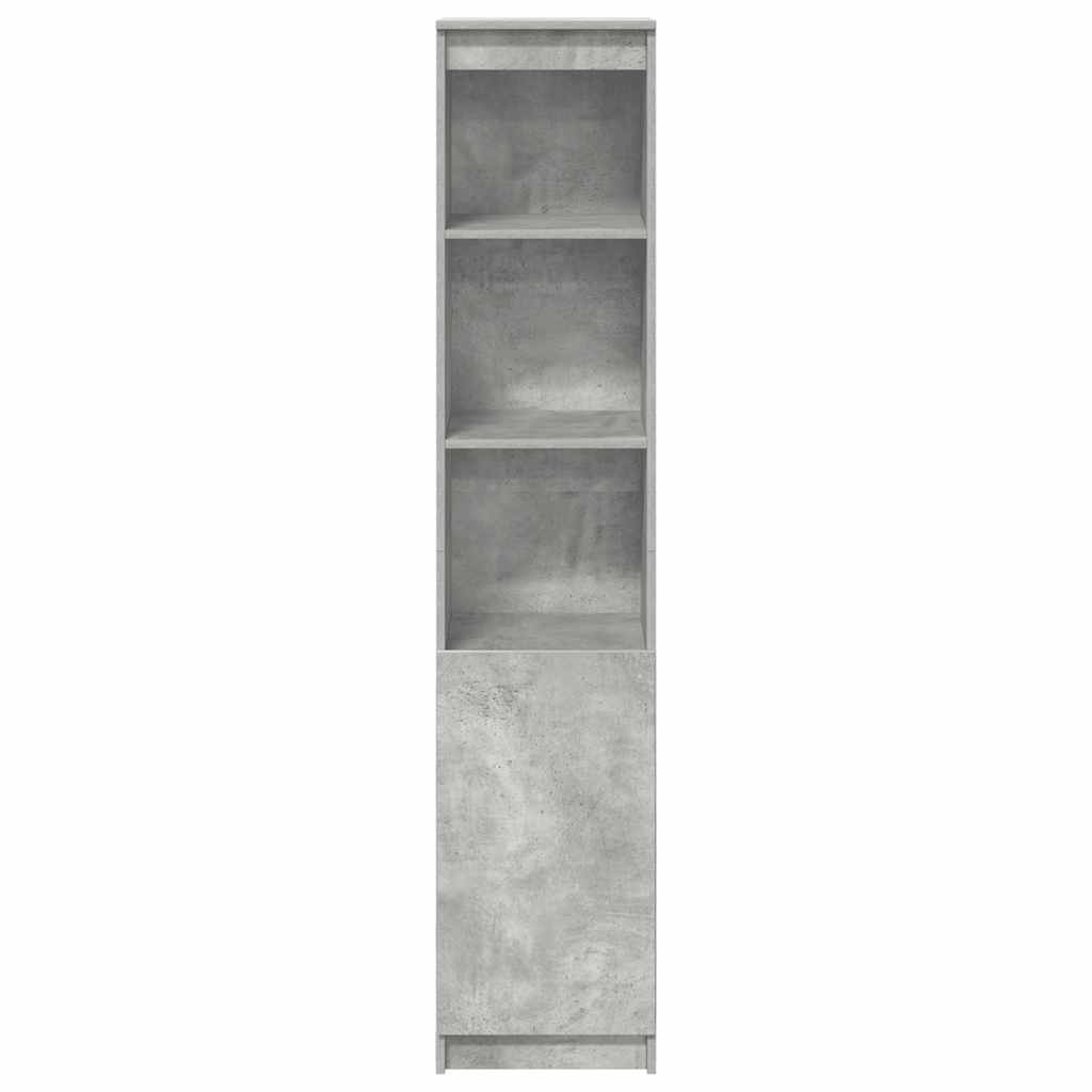 Buffet haut gris béton 37,5x35x180 cm bois d'ingénierie - XIOS