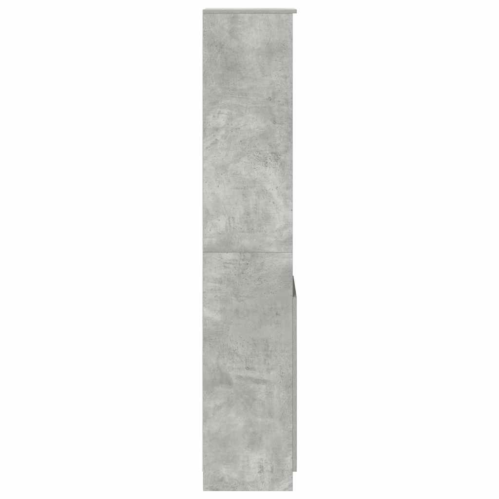 Buffet haut gris béton 37,5x35x180 cm bois d'ingénierie - XIOS