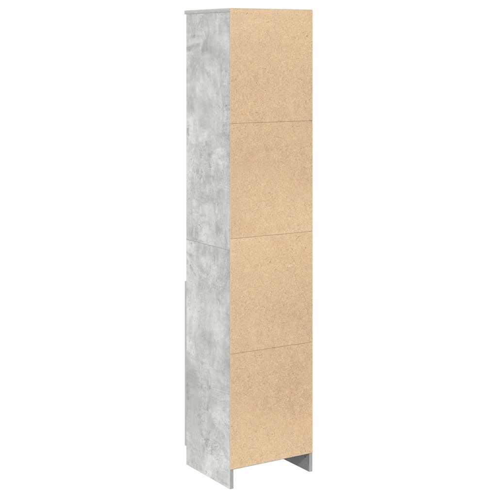 Buffet haut gris béton 37,5x35x180 cm bois d'ingénierie - XIOS