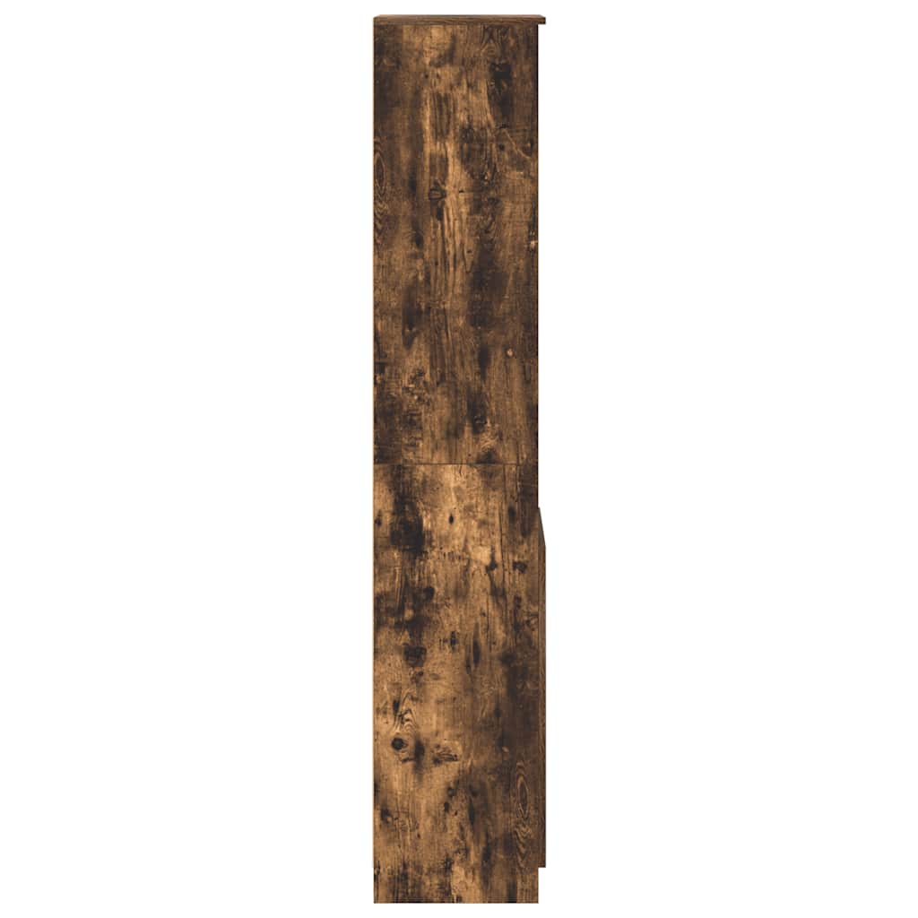 Buffet haut chêne fumé 37,5x35x180 cm bois d'ingénierie - XIOS