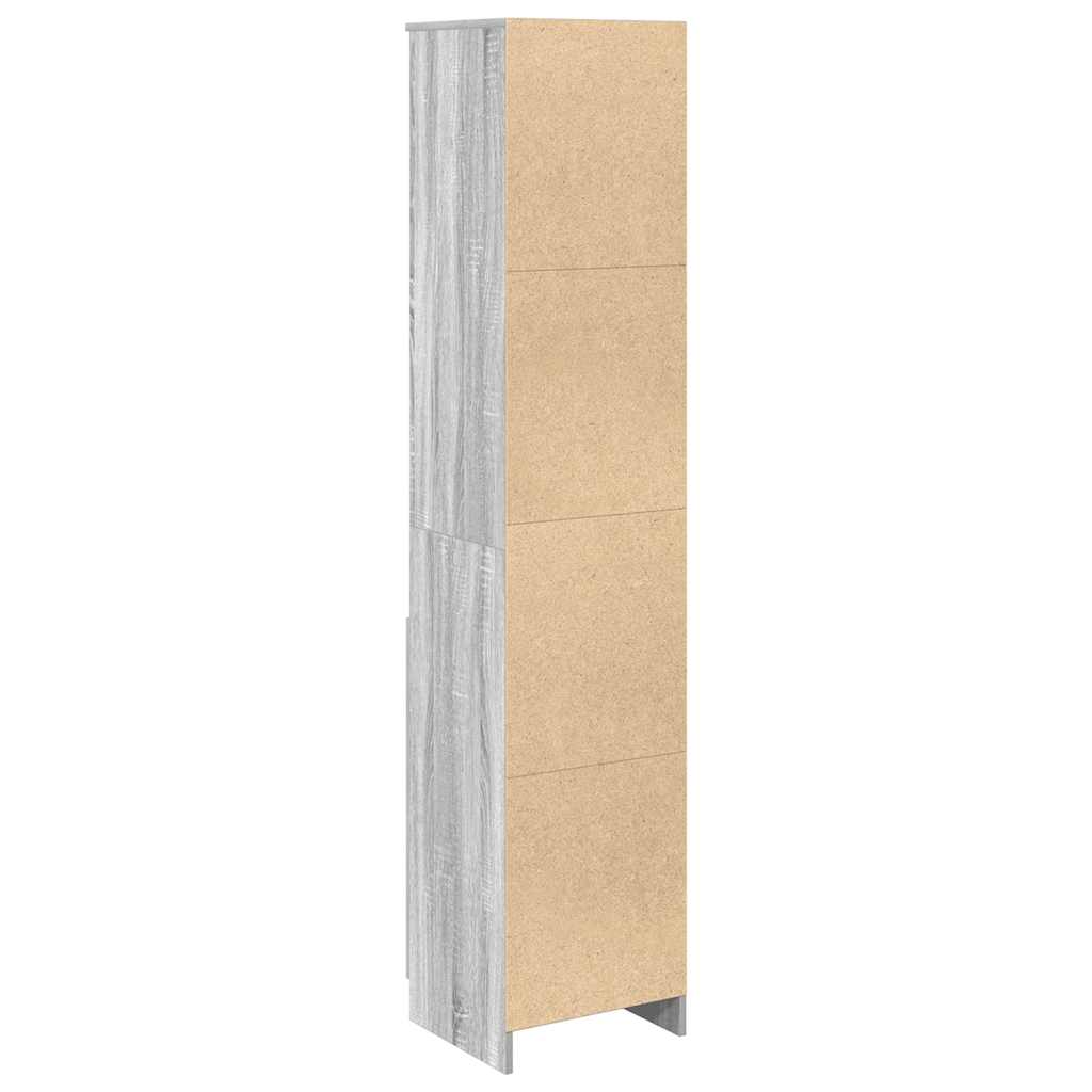 Buffet sonoma gris 37,5x35x180 cm bois d'ingénierie - XIOS