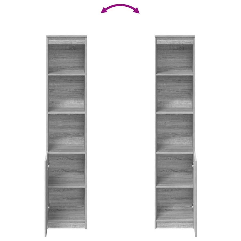 Buffet sonoma gris 37,5x35x180 cm bois d'ingénierie - XIOS