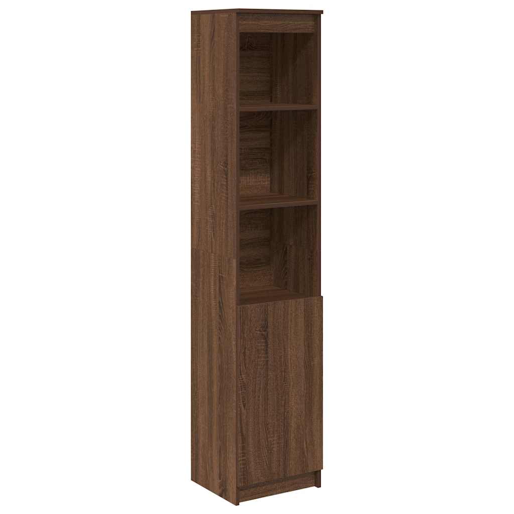 Buffet haut chêne marron 37,5x35x180 cm bois d'ingénierie - XIOS