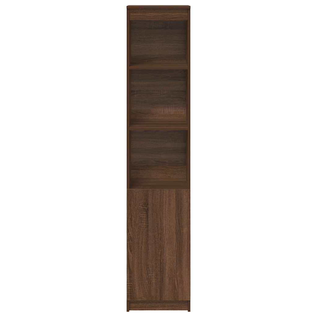 Buffet haut chêne marron 37,5x35x180 cm bois d'ingénierie - XIOS