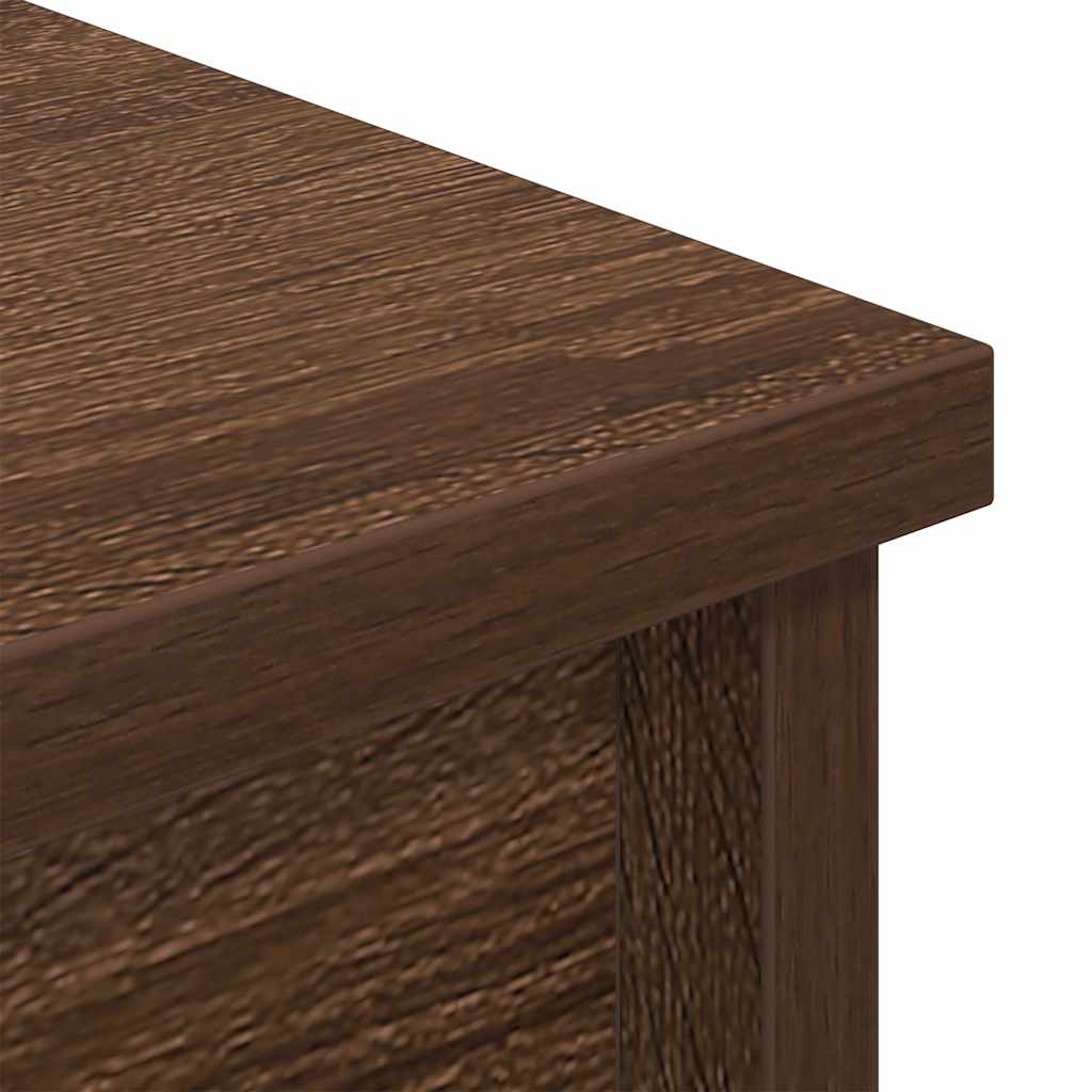 Buffet haut chêne marron 37,5x35x180 cm bois d'ingénierie - XIOS