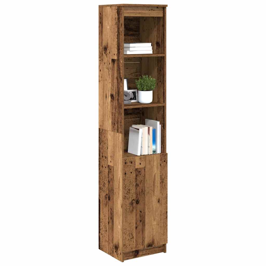 Buffet haut 37,5x35x180 cm vieux bois bois d'ingénierie - XIOS