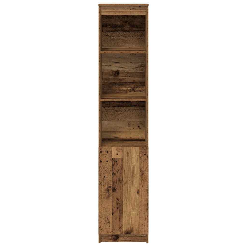 Buffet haut 37,5x35x180 cm vieux bois bois d'ingénierie - XIOS