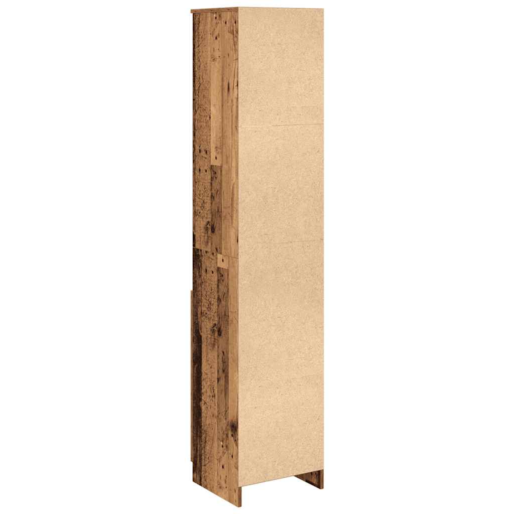 Buffet haut 37,5x35x180 cm vieux bois bois d'ingénierie - XIOS