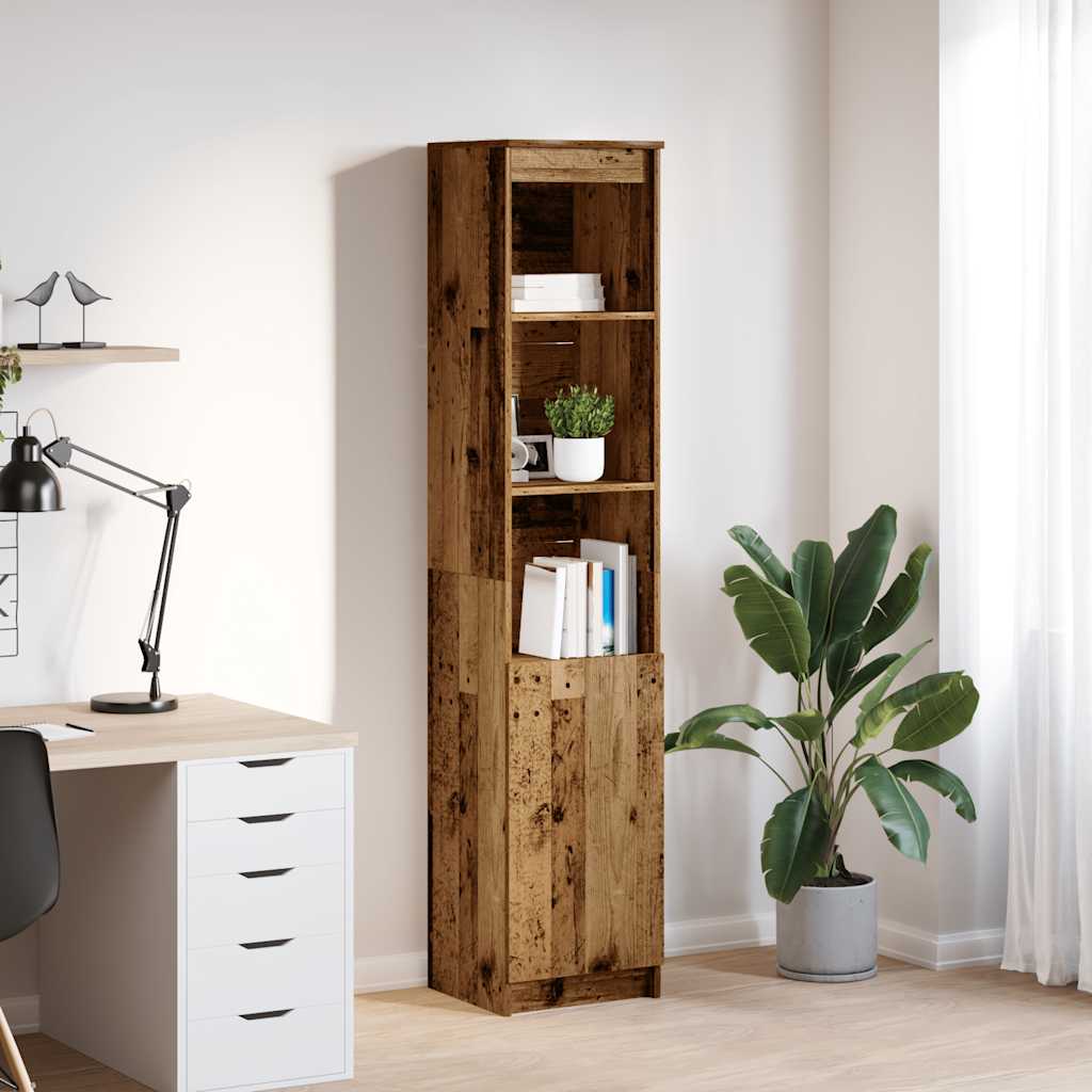 Buffet haut 37,5x35x180 cm vieux bois bois d'ingénierie - XIOS